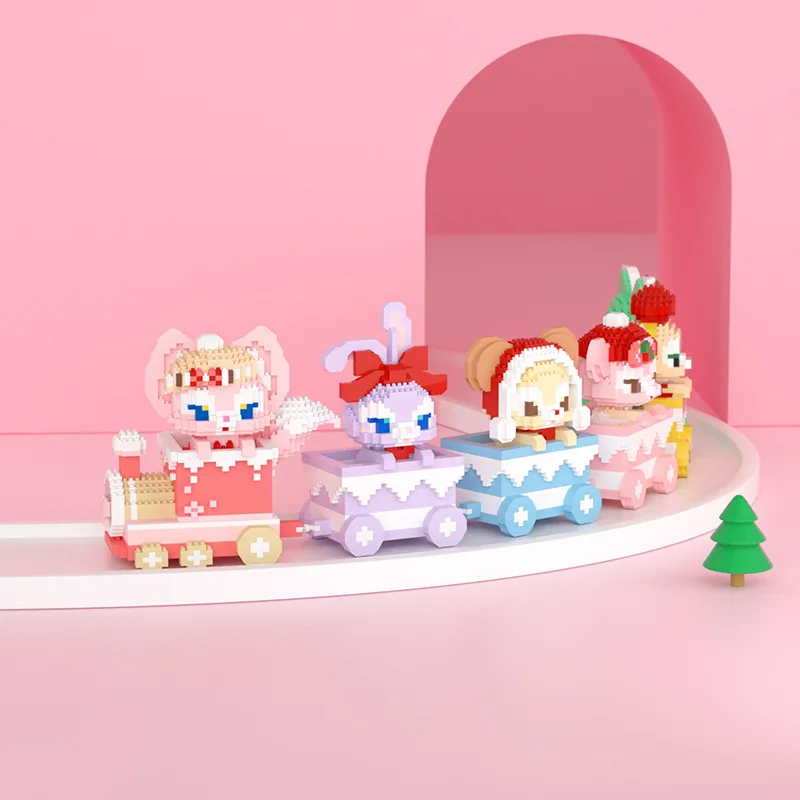 

Mini Blocks Magic Cartoon Rabbit Bear Collection Cute Train Building Toy Anime Bricks for Kids Present Girl Gift HC 3027