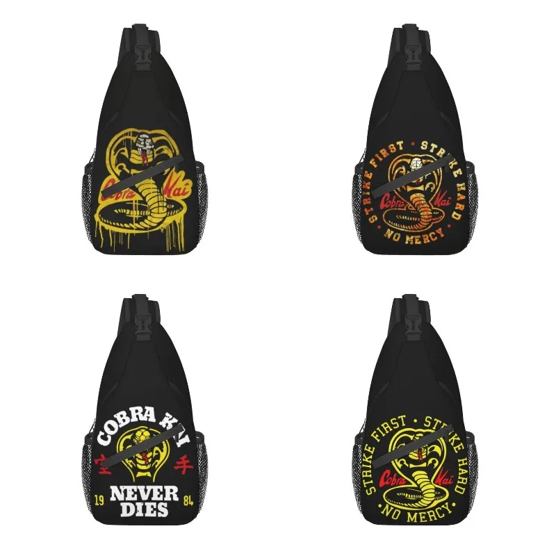 

Custom Retro Cobra Kai Sling Bags for Men Cool The Karate Kid Shoulder Crossbody Chest Backpack Cycling Camping Daypack