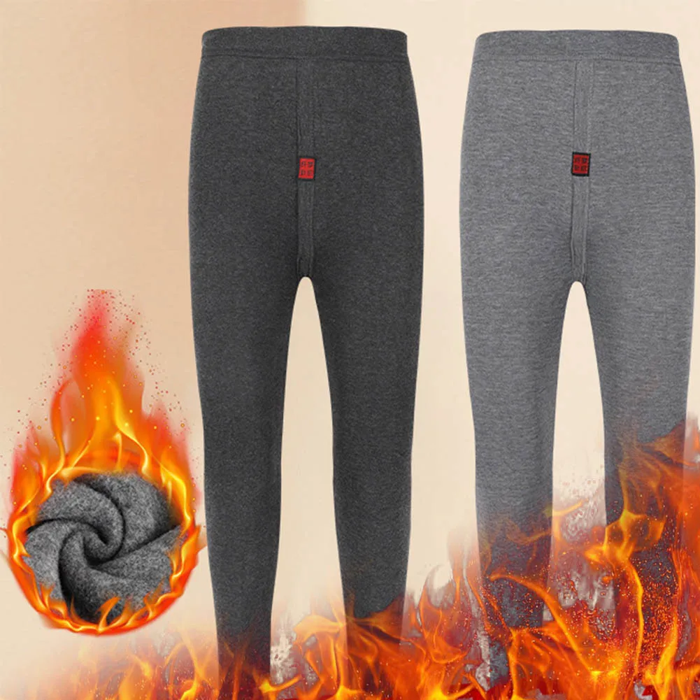 

Mens Winter Thickening Fleece Lined Elastic Warm Thermal Long Johns Legging Underwear Pants High-waisted Bottoms Trousers