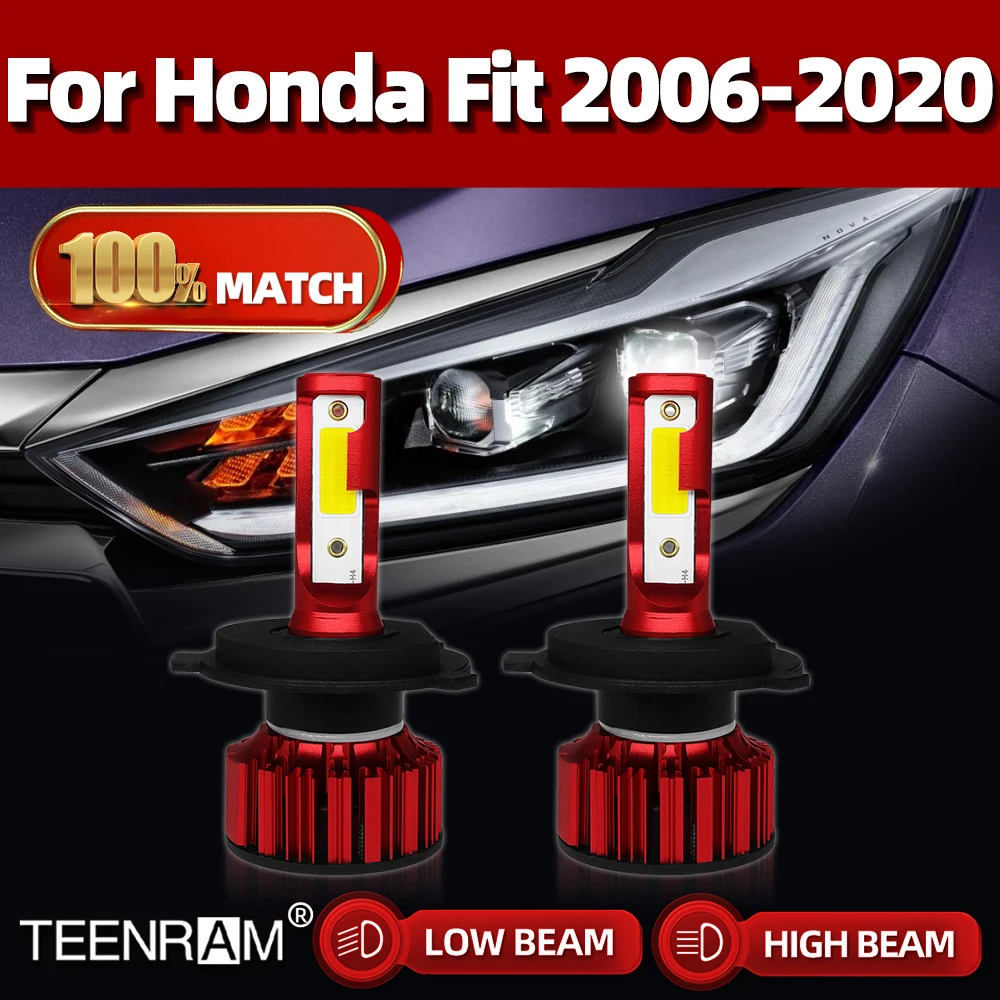 

H4 светодиодные фары 12V 6000K Светодиодные Автомобильные светильник лампы дальнего и ближнего света турбо лампы 20000LM для Honda Fit 2006-2015 2016 2017 2018 2019 2020
