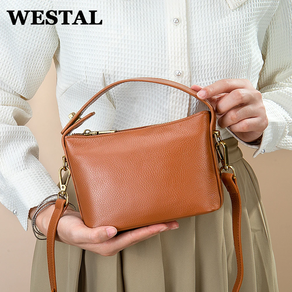 

Сумка-тоут WESTAL женская из натуральной воловьей кожи, саквояж на плечо, Роскошный дизайнерский чемоданчик кросс-боди, тренд 2022