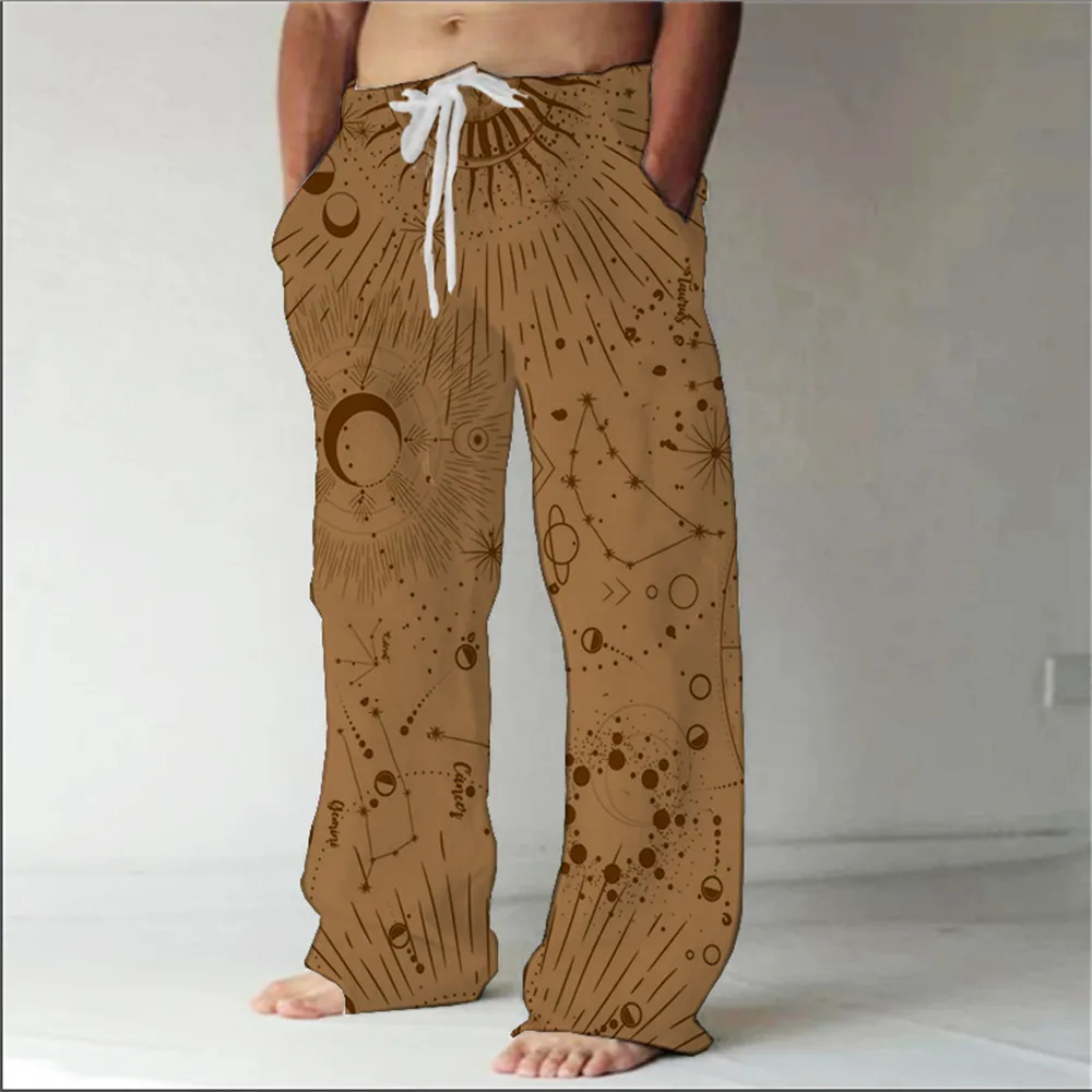 

Модные повседневные свободные мужские прямые брюки с 3d Цифровым принтом весна-осень 2022 крутые граффити в стиле хип-хоп брюки со шнурком