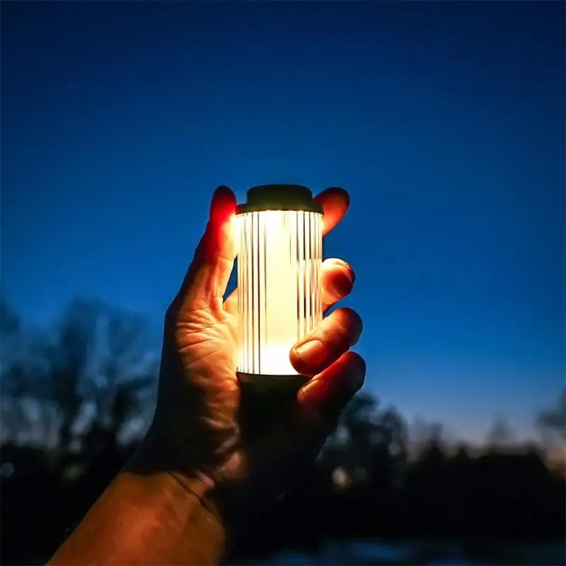 

Outdoor Camping Light Mini LED Camping Lantern USB Rechargeable Flashlight Warm White Light Haning Camp Lamp Camping Accessories