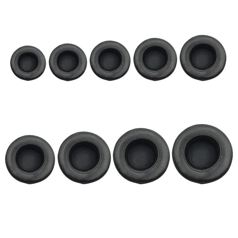 

67JA 1 Pair Earpads 70mm-110mm Replacement Sheepskin Leather Earpads Ear Cushion Memory Foam Earmuffs