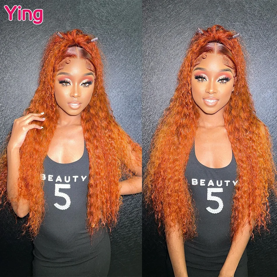 

Ying Hair Giner Orange Colored 13x4 Lace Front Wig Curly 12 A Human Hair 13x6 Lace Front Wig PrePlucked 5x5 Transparent Lace Wig