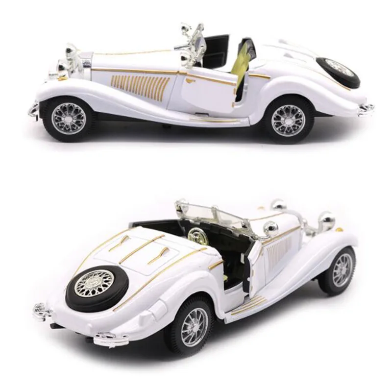 

White Color 1:28 Scale 16.8CM Metal Alloy Diecasts 500K Classic Pull Back 1936 Car Model Vehicles Model Toys F Kids Collection