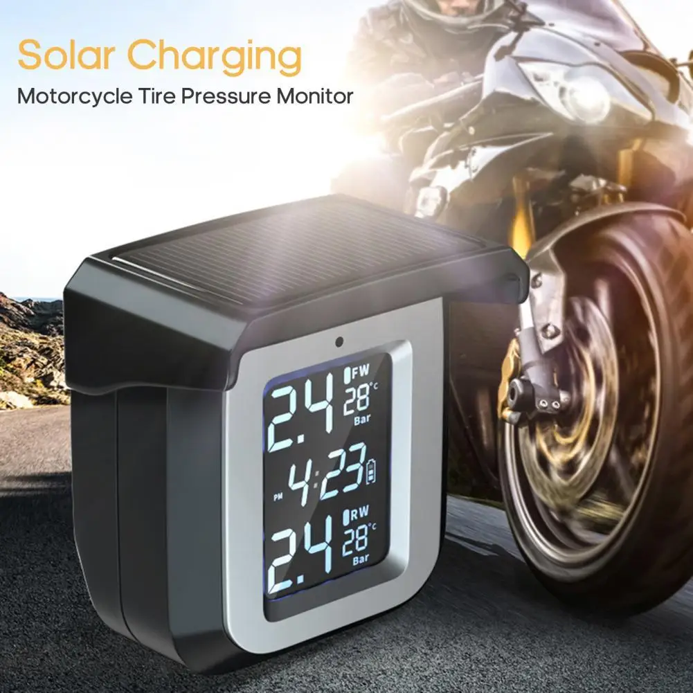 

Tire Pressure Monitor Solar Powered External Motorcycle TPMS Tire Pressure Monitoring System for Vehicles