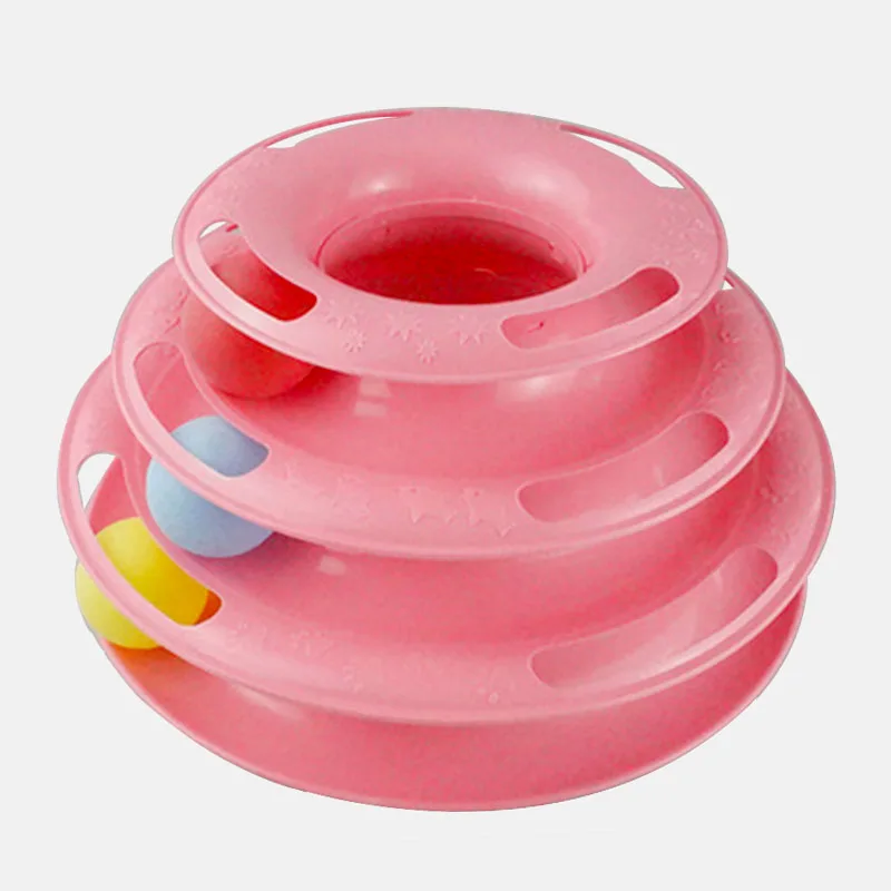 Трехуровневая игрушка для кошек тренировка развлечение тарелка башня котят