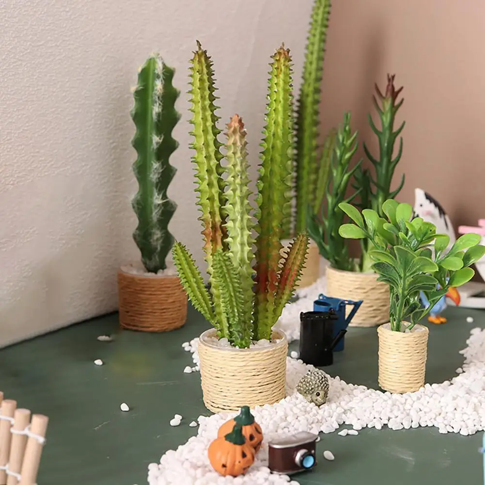 

1:6 Dollhouse Plants Fine Workmanship Adorable Plastic Miniature Cactus Dollhouse Decor Accessories Role Play