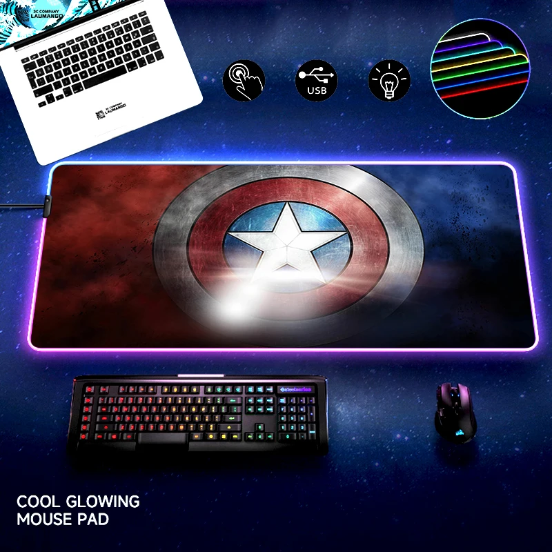 

RGB клавиатура Marvell большой коврик для мыши для геймеров полные Игровые ноутбуки настольный компьютер аксессуары для офиса