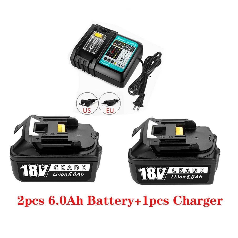 

Bl1860 Rechargeable Battery with Charger, 6000mAh Lithium Ion Battery for 18V Makita, 6Ah, Bl1840, Bl1850, Bl1830, Bl1860b, Lxt4