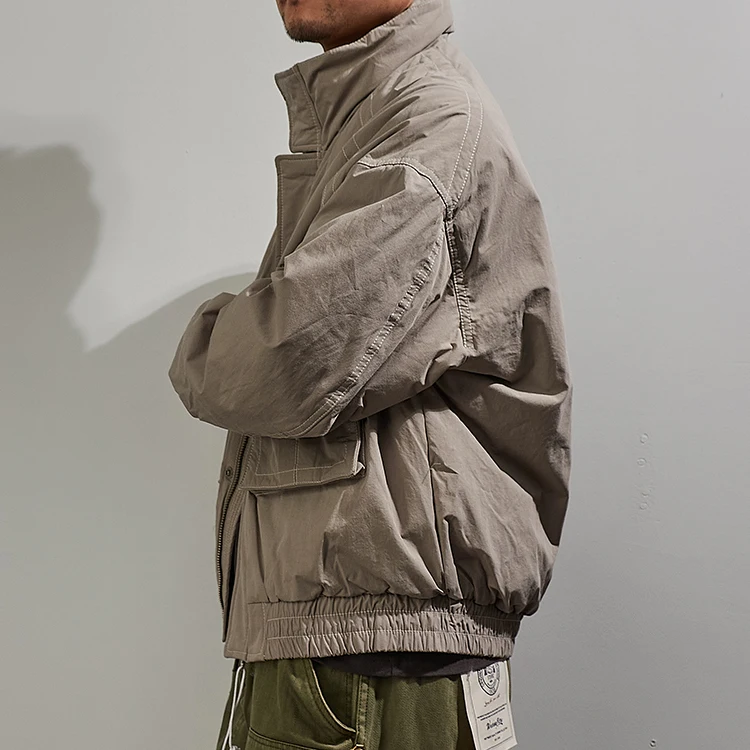 Men's stand-collar jacket down jacket American casual winter warm padded shorts frock coat