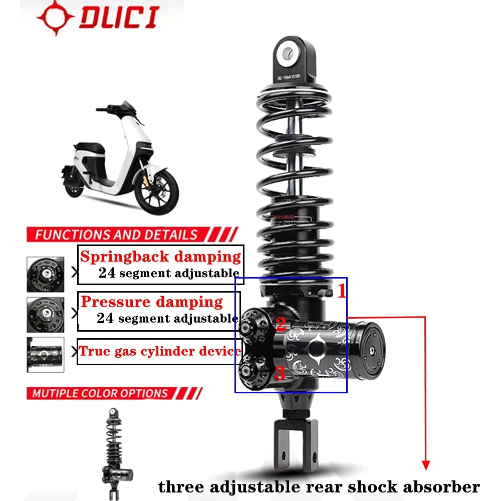 Задний амортизатор для мотоцикла Регулируемый боковой давления 290/320 мм шаг