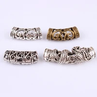 5pcs tibetan silver beads filigree hollow carved flower dreadlock spacer beads for hair necklace bracelet jewelry making diy