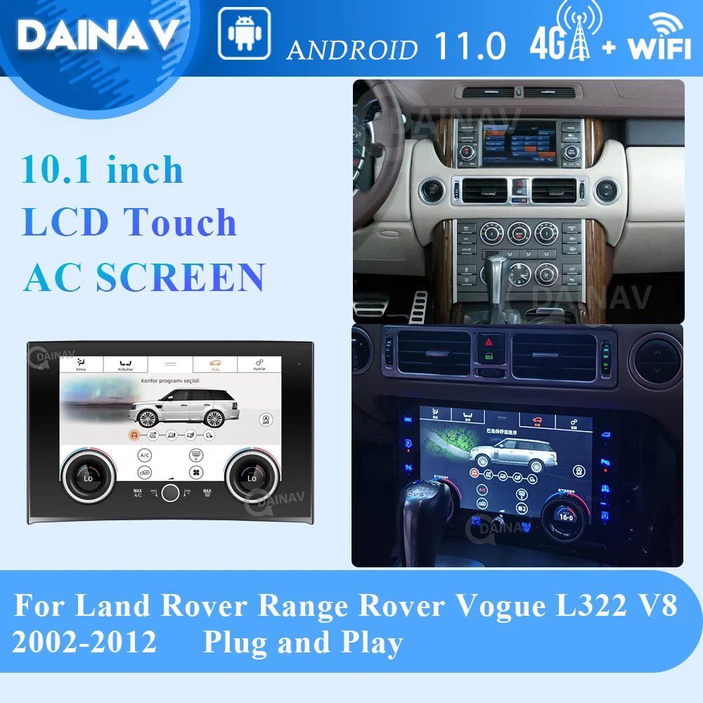 

Панель переменного тока 10,1 дюйма для Land Rover Range Rover Vogue L322 V8 2002-2012, сенсорная стереопанель для контроля кондиционера, ЖК-дисплей