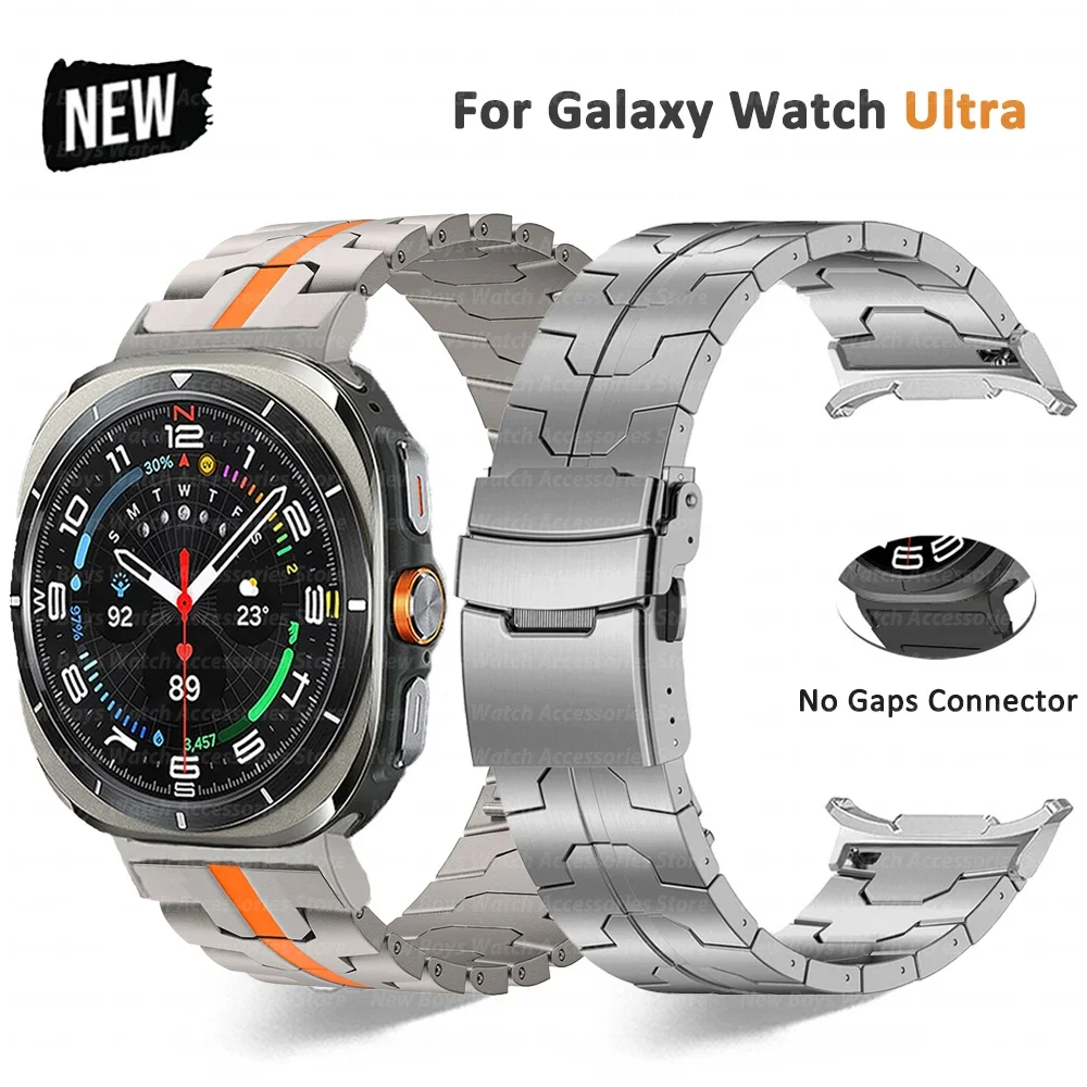 Ремешок из нержавеющей стали для Samsung Galaxy Watch Ultra 47 мм титановый цветной браслет