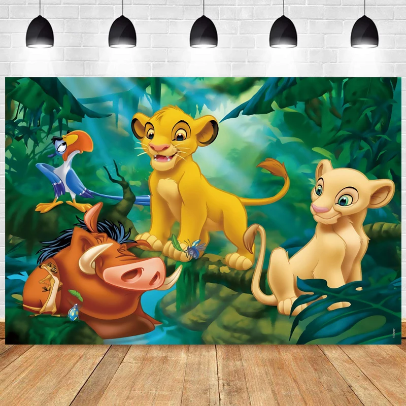 

Lion King Backdrop Simba Boy Baby Shower 1st Animal Forest Happy Birthday Party Photograph Background Photo Banner Decoration