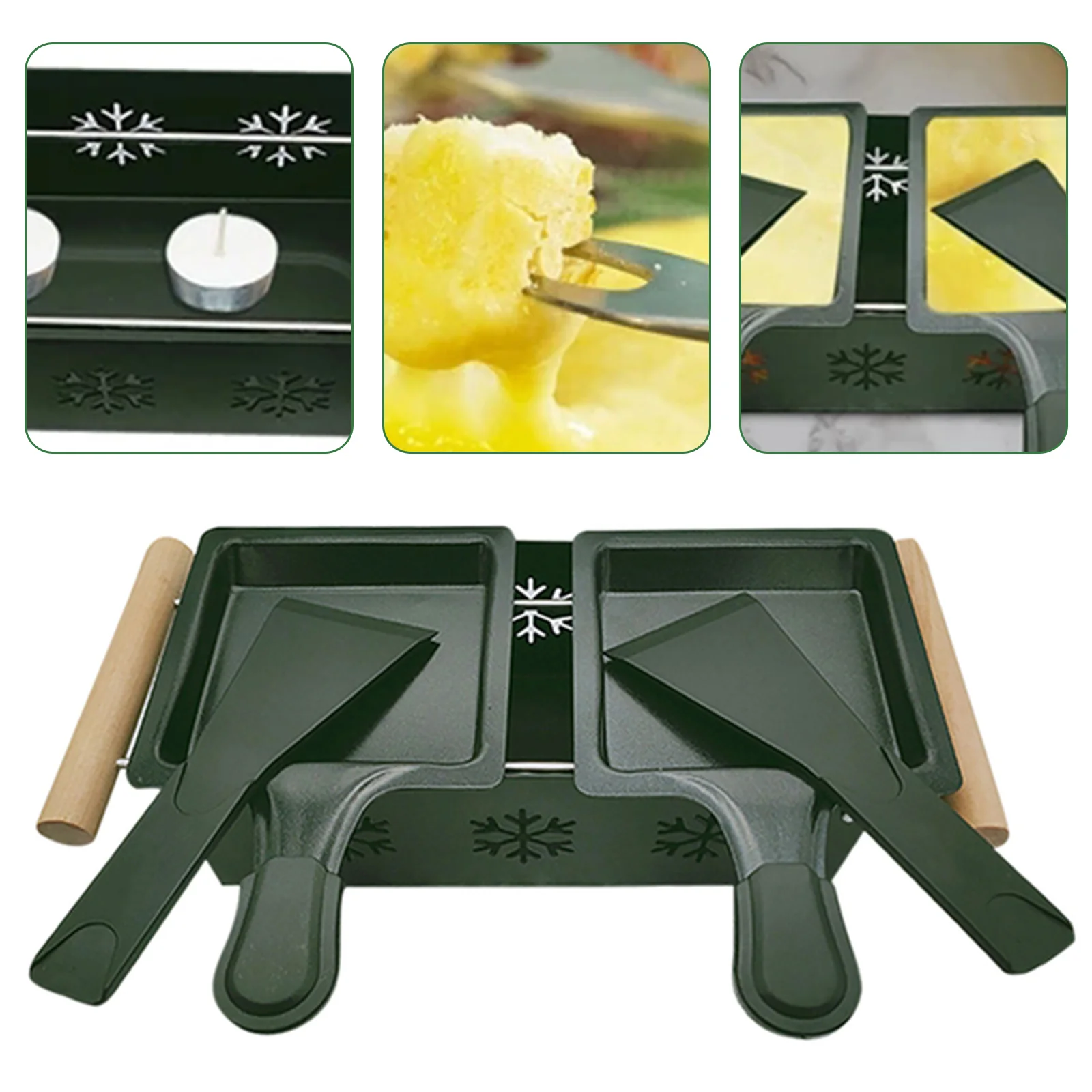 

Milk Cheese Portable Non-Stick Metal Cheese Raclette Oven Grill Plate Rotaster Baking Tray Stove Set Kitchen Baking Tool