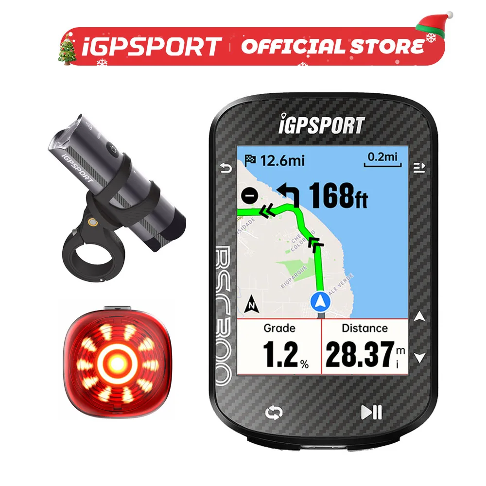 iGPSPORT BSC300 GPS велосипедный компьютер беспроводной с TL30 задний фонарь для