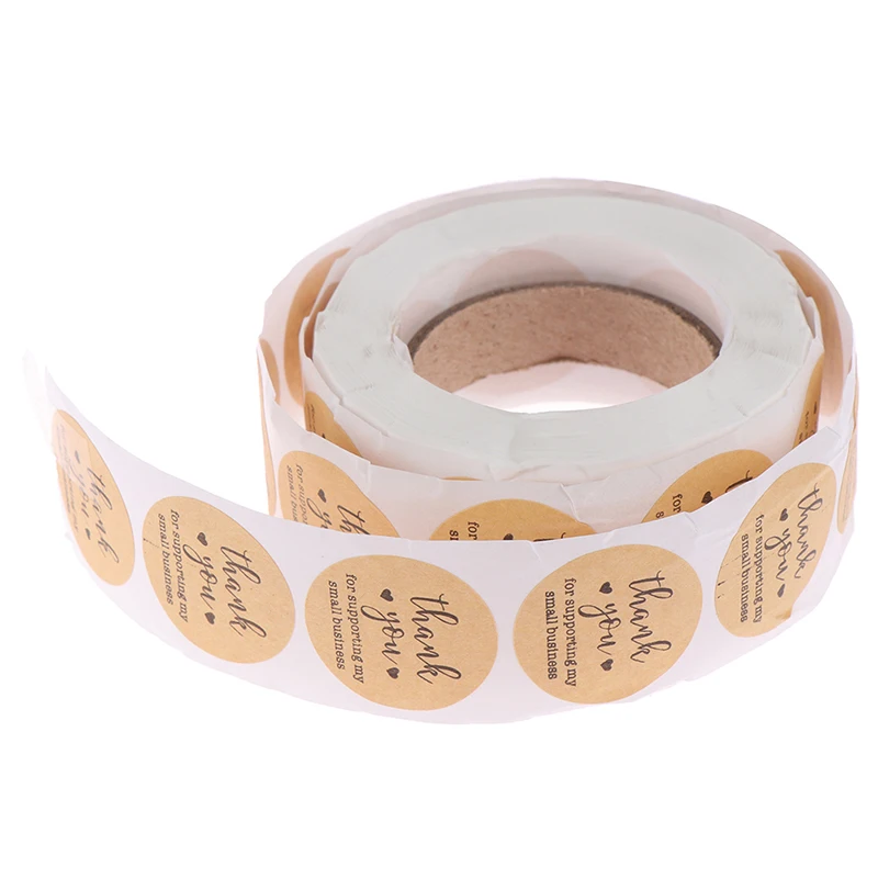 

500pcs/roll Round Kraft Paper Thank You For Supporting My Small Business Stickers Seal Label Sticker Decor Stationery Sticker