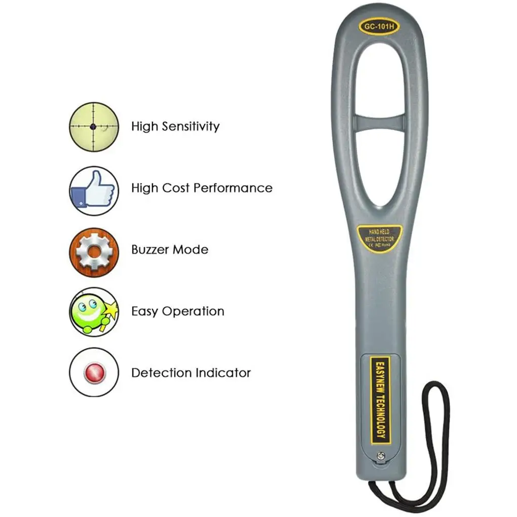 

Underground Metal Detector Handheld Professional Battery Powered Indicator Light 2 Mode Airport Station Sensor