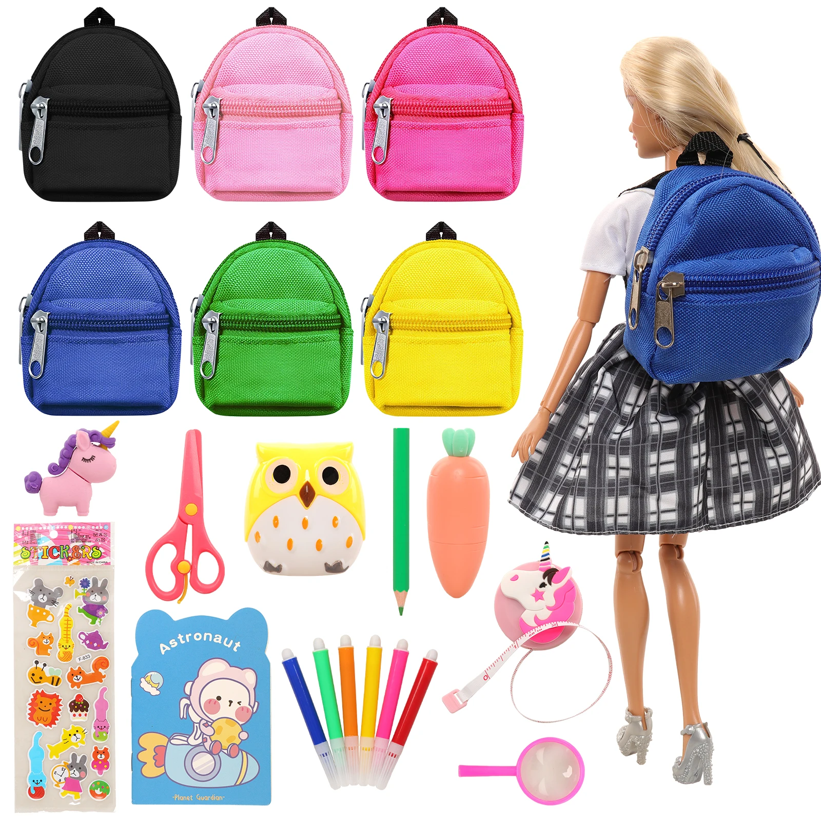 

Обучающий набор Barwa 17 шт. = 2 рюкзака + 1 стекло + 1 карандаш + 1 наклейка + 1 брелок + 1 ножницы + 1 точилка + 1 блокнот + 6 ручек + 1 наушник