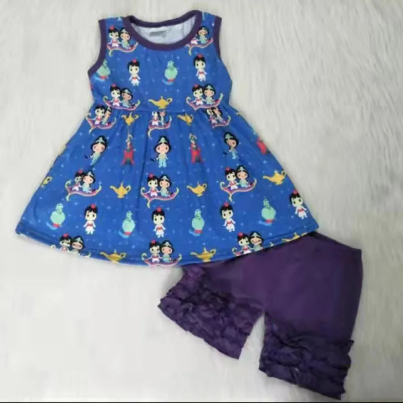 

kids girl cotton sleeveless top and purple shorts set girl summer cotton clothing baby two piece set outfit kids clothing