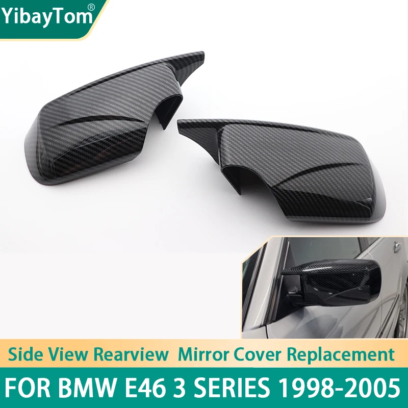 

Принт углеродного волокна рисунок M4 Стиль Боковая дверь крыло крышка зеркала заднего вида крышка Замена для BMW E46 3 серии 1998-2005