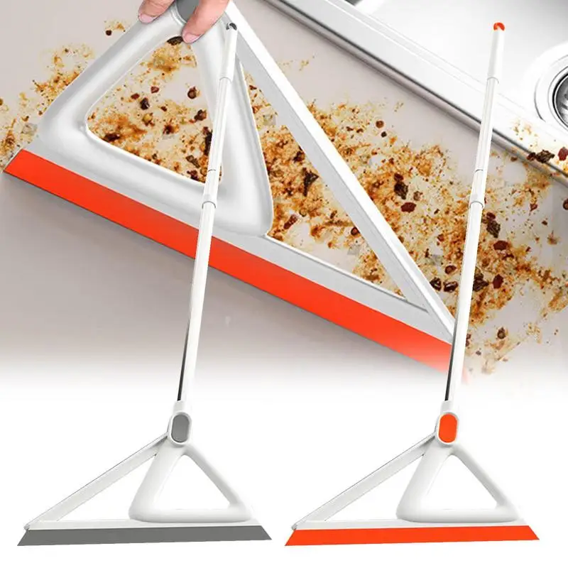 

Magic Broom Squeegee Multi Purposes Bathroom Cleaning Mop Long Handle Portable Floor Toilet Scraper Wiper Triangle Dust Broom