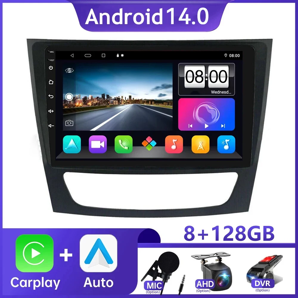 Мультимедийная магнитола для Mercedes Benz E-class W211 E200 CLS 14 0-2002 2009 9 дюймов Android 2010