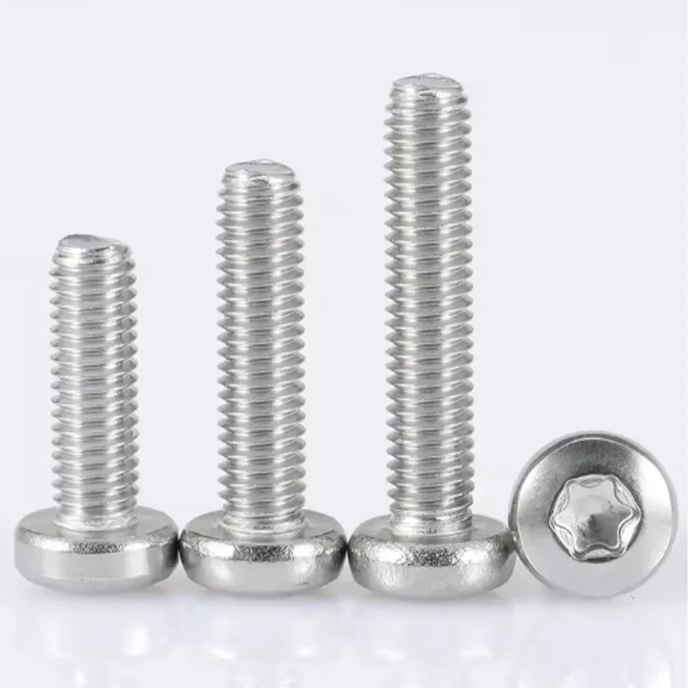 Фото 100 шт. винтов с круглой головкой Torx из нержавеющей стали 304, M1.4, M1.6, M2, M2.5, M3, шестигранные машинные винты, длина 3/4/5/6/8/10/12/14-30 мм №5