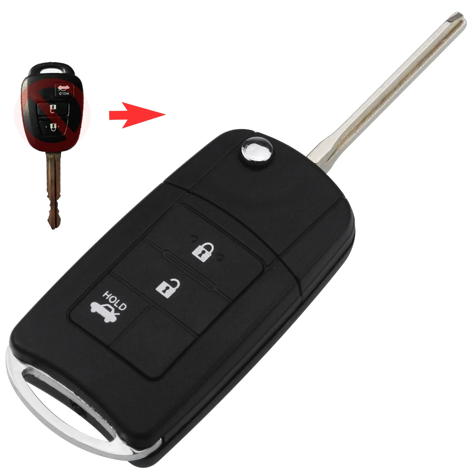 

Jinyuqin 2/3/4 кнопки модифицированный флип-чехол для дистанционного ключа автомобиля брелок для Toyota Camry RAV4 2012-2015 Corolla 2014 2015 TOY43 Blade