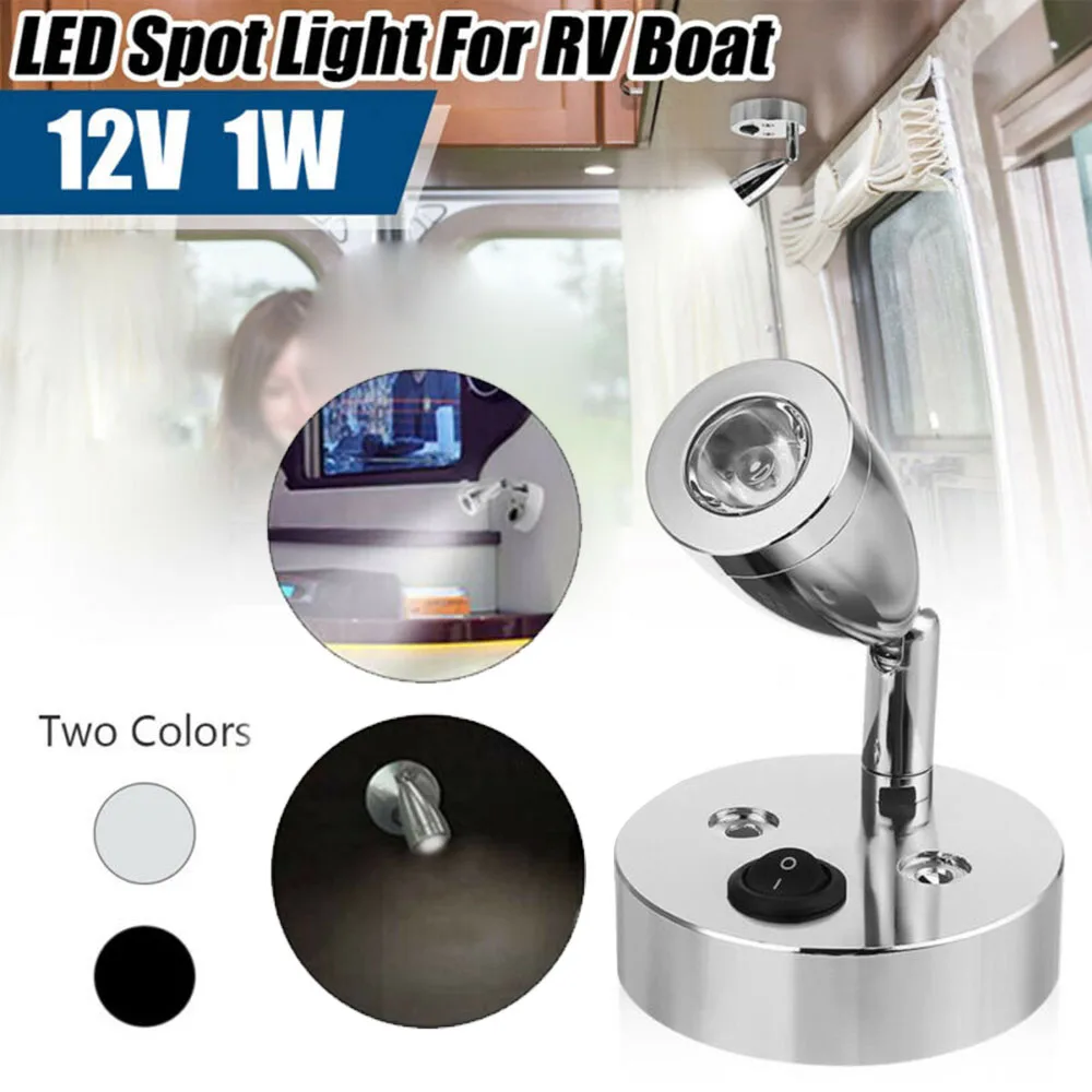 

1.W LED 12V Spot light Button Switch Camper Van White For Boat Reading lamps