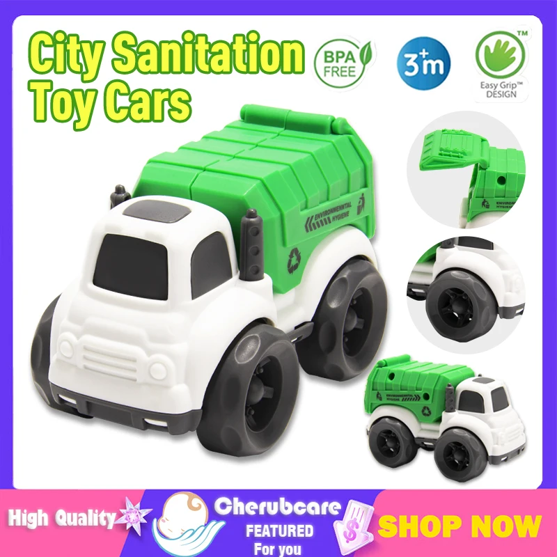 

Mini Inertia Vehicle Children City Sanitation Toy Cars 4Wheels Car Gift For Kids Toy Vehicles Truck Model