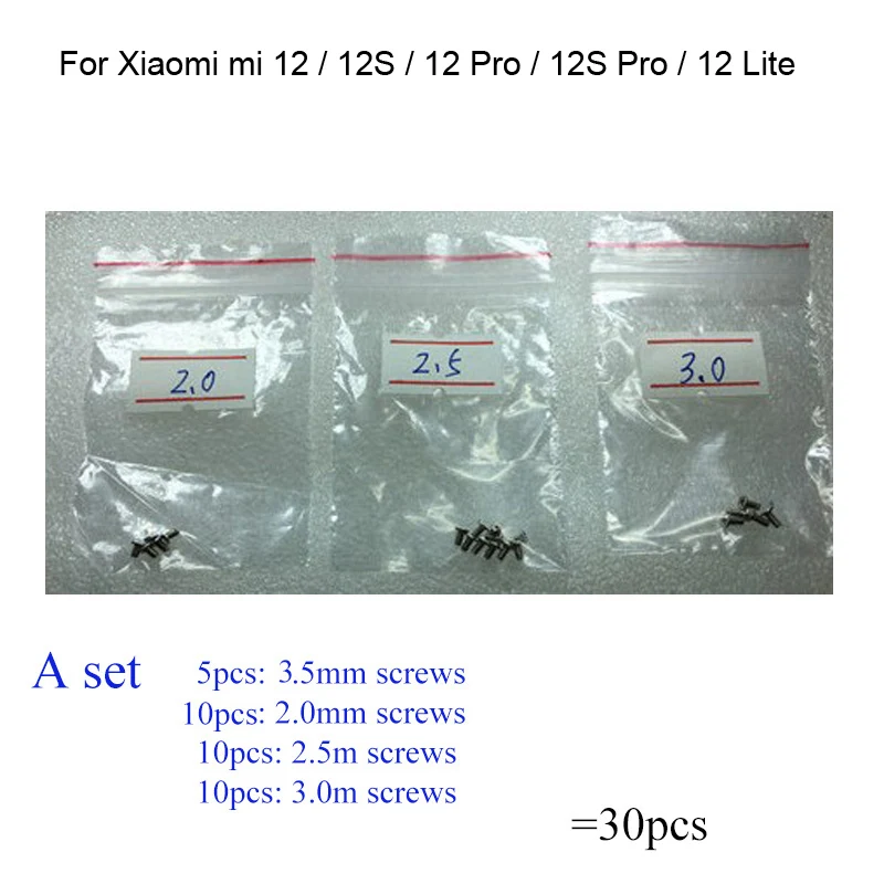 

30PCS a set Silver Screw For Xiaomi mi 12 mainboard motherboard Cover Screws Repair Parts Mi 12S / 12 Pro / 12S Pro / 12 Lite