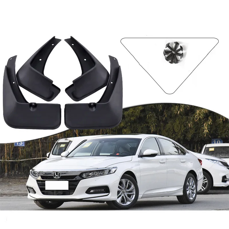 

Set Molded Front Rear Mud Flaps Splash Guards For Honda Accord Hybrid 2018 - 2021 2022 Fender Liner Mudguards Cars Tires Rims