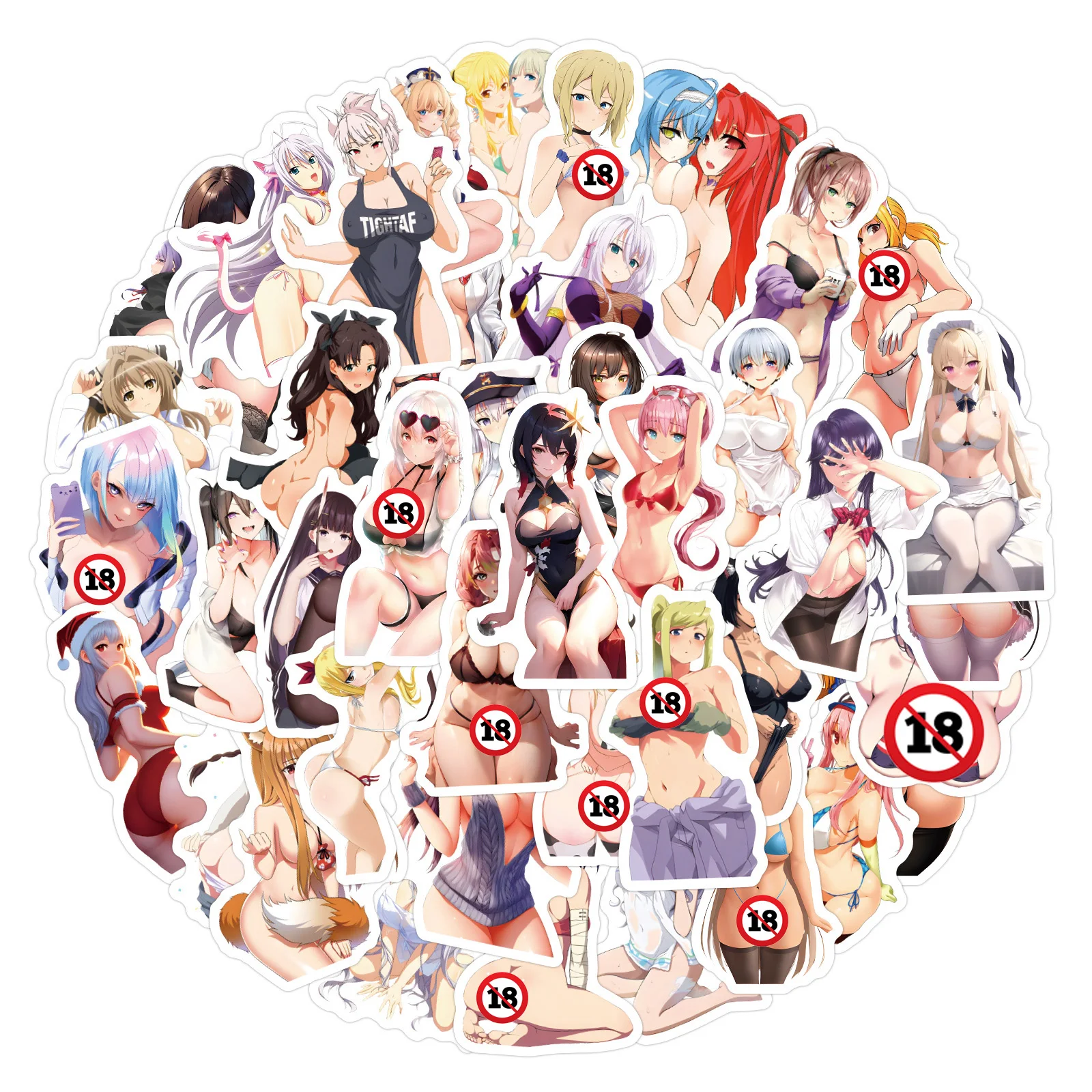 10/30/50/110 шт. милые мультяшные сексуальные наклейки для девочек аниме Waifu Henta чашка