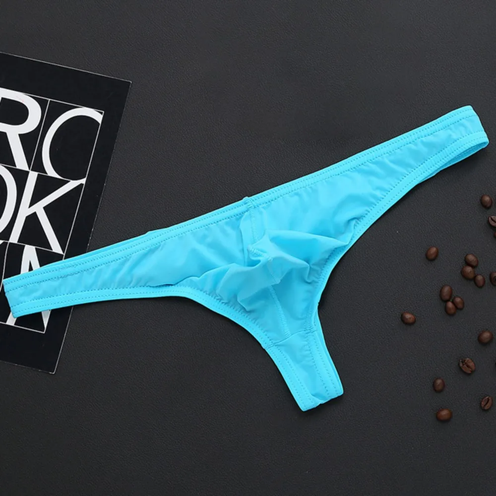 

Men Sexy Bikini Thong See Through Jockstrap Bulge Pouch G-string Low Rise Thin Underpants Solid T-back Briefs Mini Underwear