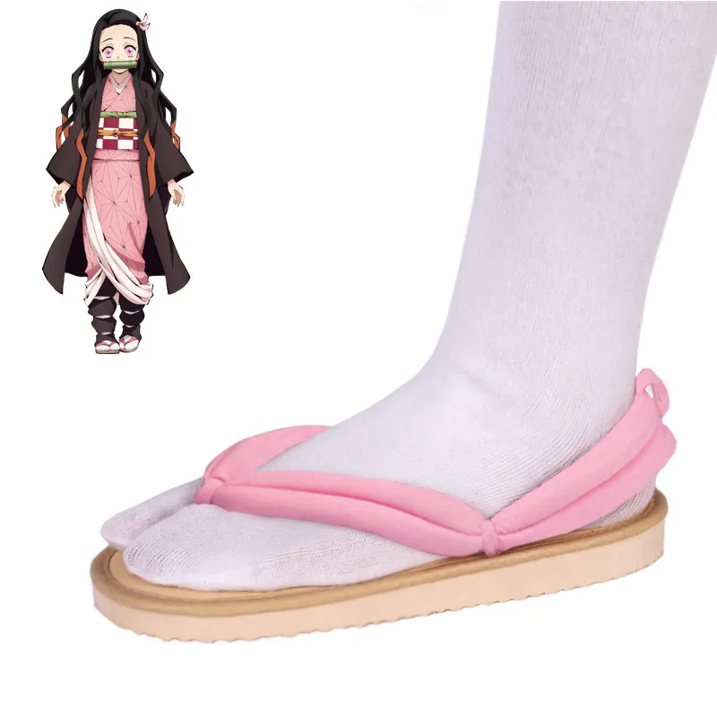 

Anime Demon Slayer Cosplay Shoes Kimetsu No Yaiba Kamado Tanjirou Clogs Sandals Kamado Nezuko Geta Kochou Shinobu Flip Flops