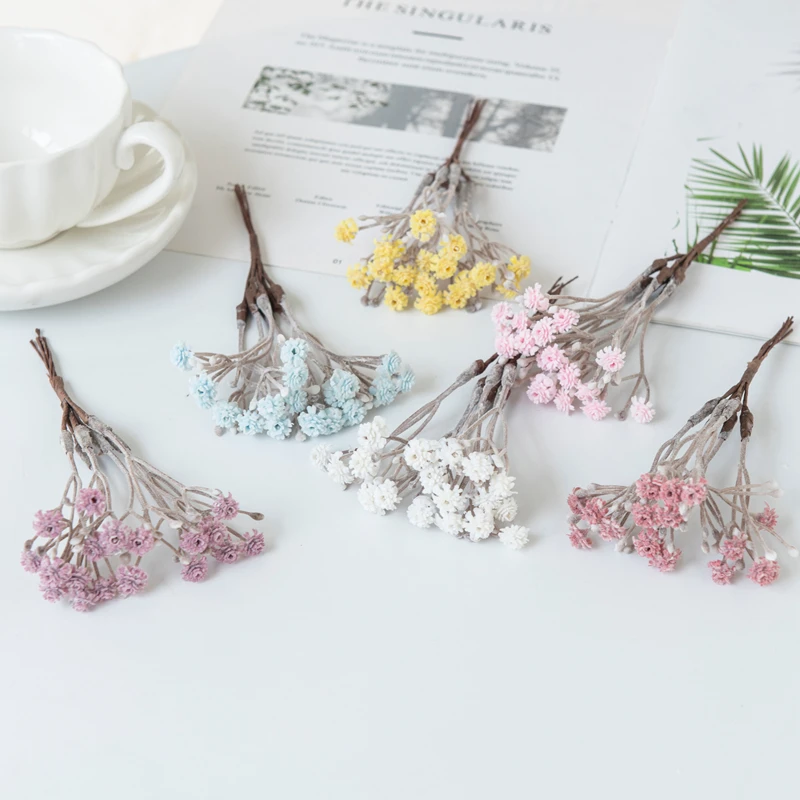 

18PCS Artificial Flowers Scrapbook Plastic Gypsophila Home Wedding Garden Rose Arch Christmas Garland DIY Gifts Box Fake Plants