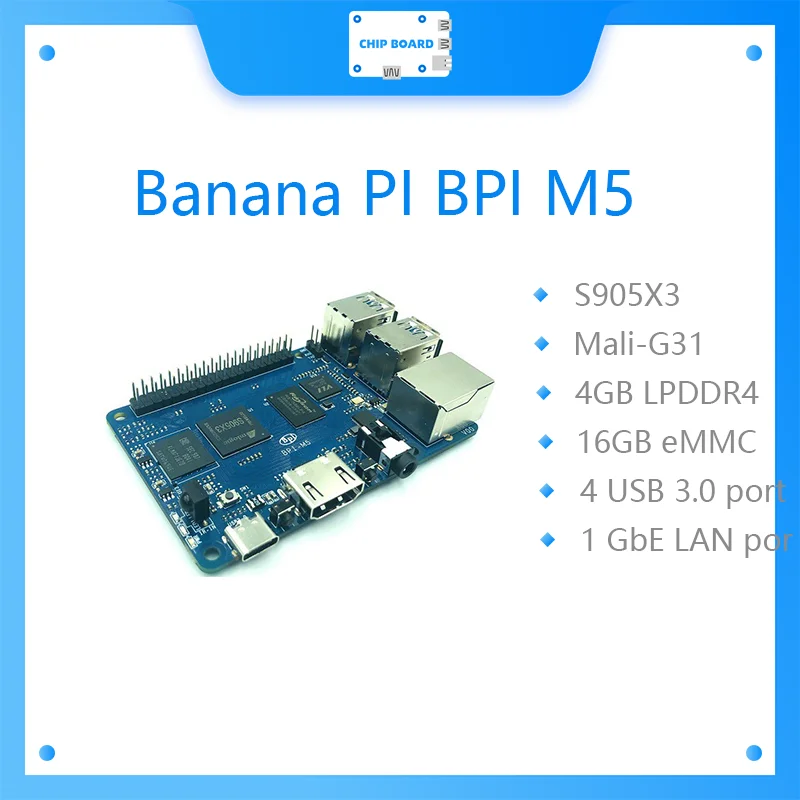 

Banana PI BPI M5 New Generation Single Board Computer Amlogic S905X3 Design