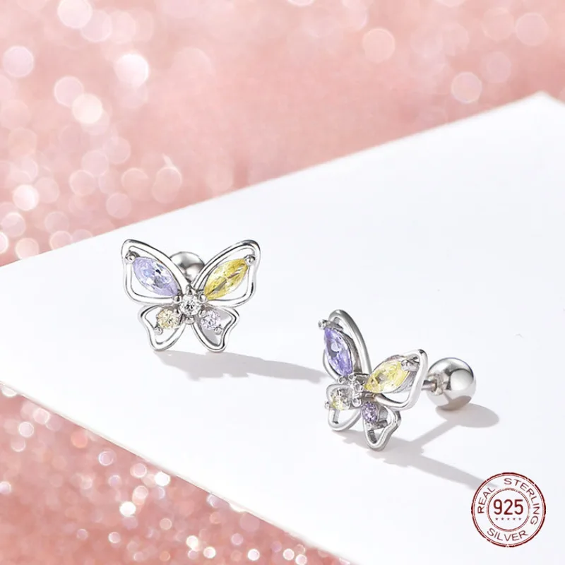 

Женские серьги-насекомое с бабочкой, из серебра 925 пробы