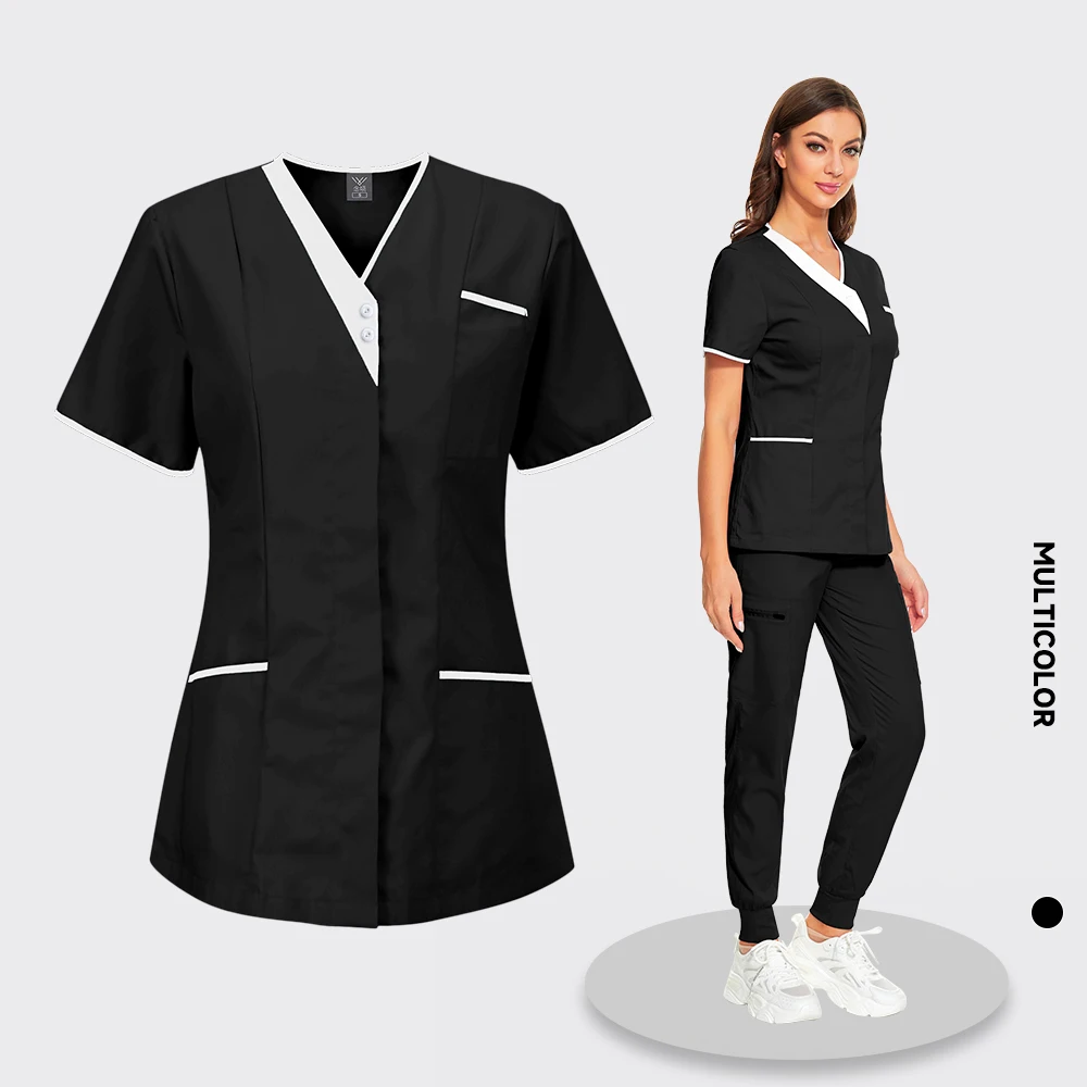 

Medical Women Scrubs Tops Doctor Clothes Beauty Salon Pharmacy Workwear Clothing Dental Overalls Nurse Accessories Lab Coat