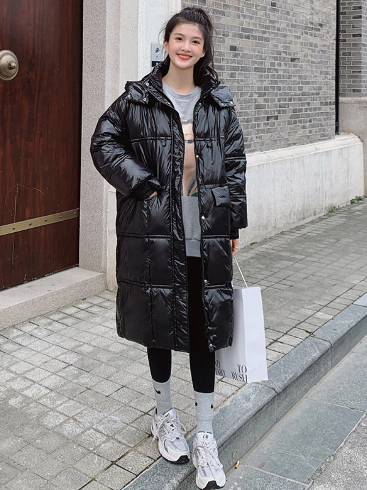 2022 New Down Padded Jacket Women's Winter Mid-length Jacket Pie Overcome Bread Suit Casual Loose Women's Korean Style Coat
