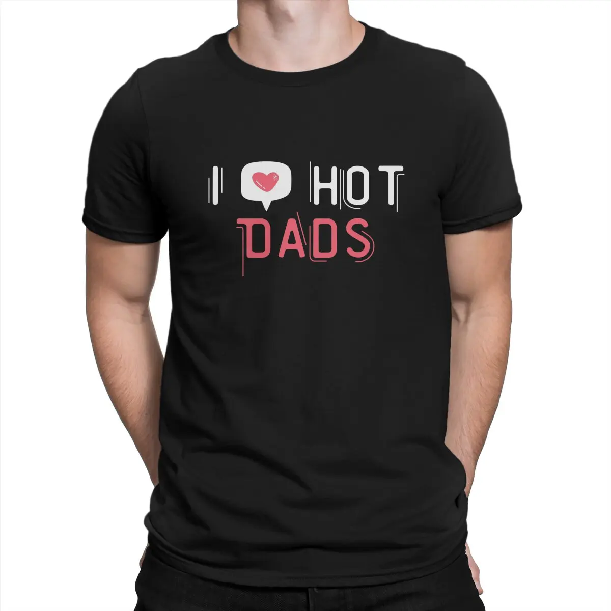 

Мужская футболка с воротником «I Love Hot Dads»