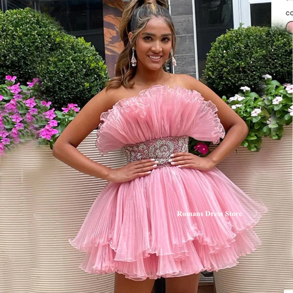

Pink Homecoming Dress for Black Girl hoco Dress for Black Girl Short vestidos de noche Special Events Lace Up Graduation Gown