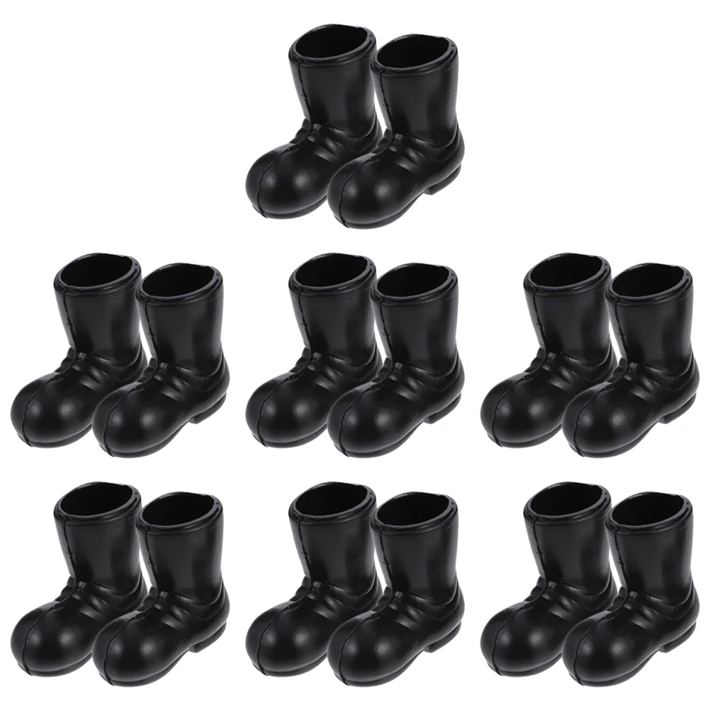 

7 Pairs of Santa Claus Shoes Model Decorative Mini Boots Doll Costume Ornaments Christmas Shoes Christmas Hat Shoes