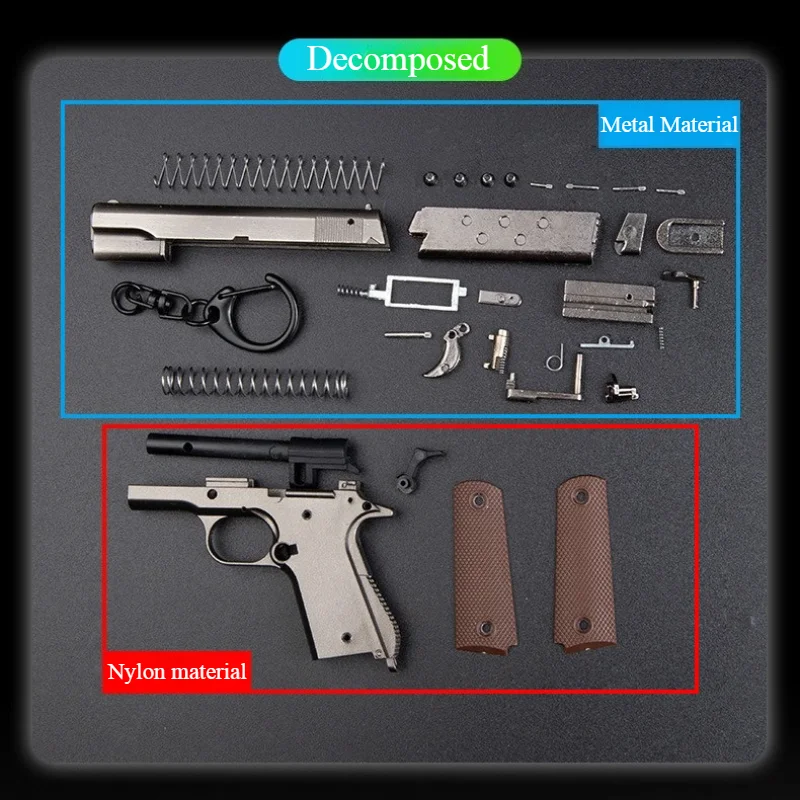 Фото Новая модель пистолета 1:3 Colt 1911, брелок для пистолета, съемный чехол из сплава, игрушки, украшения, ремесла, фигурки и миниатюры №3
