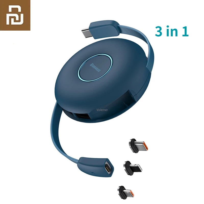 

Xiaomi Baseus Магнитный 3 в 1 USB C кабель для IPhone 13 12 Зарядное устройство USB Type C Быстрая зарядка для Macbook Samsung провод для передачи данных Шнур