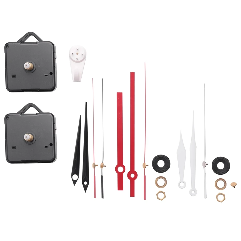 

Kili 2Pcs Silent Clock Movement Mechanism Motor Kit With 3 Pairs Different Hands Wall Quartz Clock Repair Parts Replacement